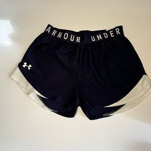 Under Armour Women's Navy and White Athletic Shorts Sz Small